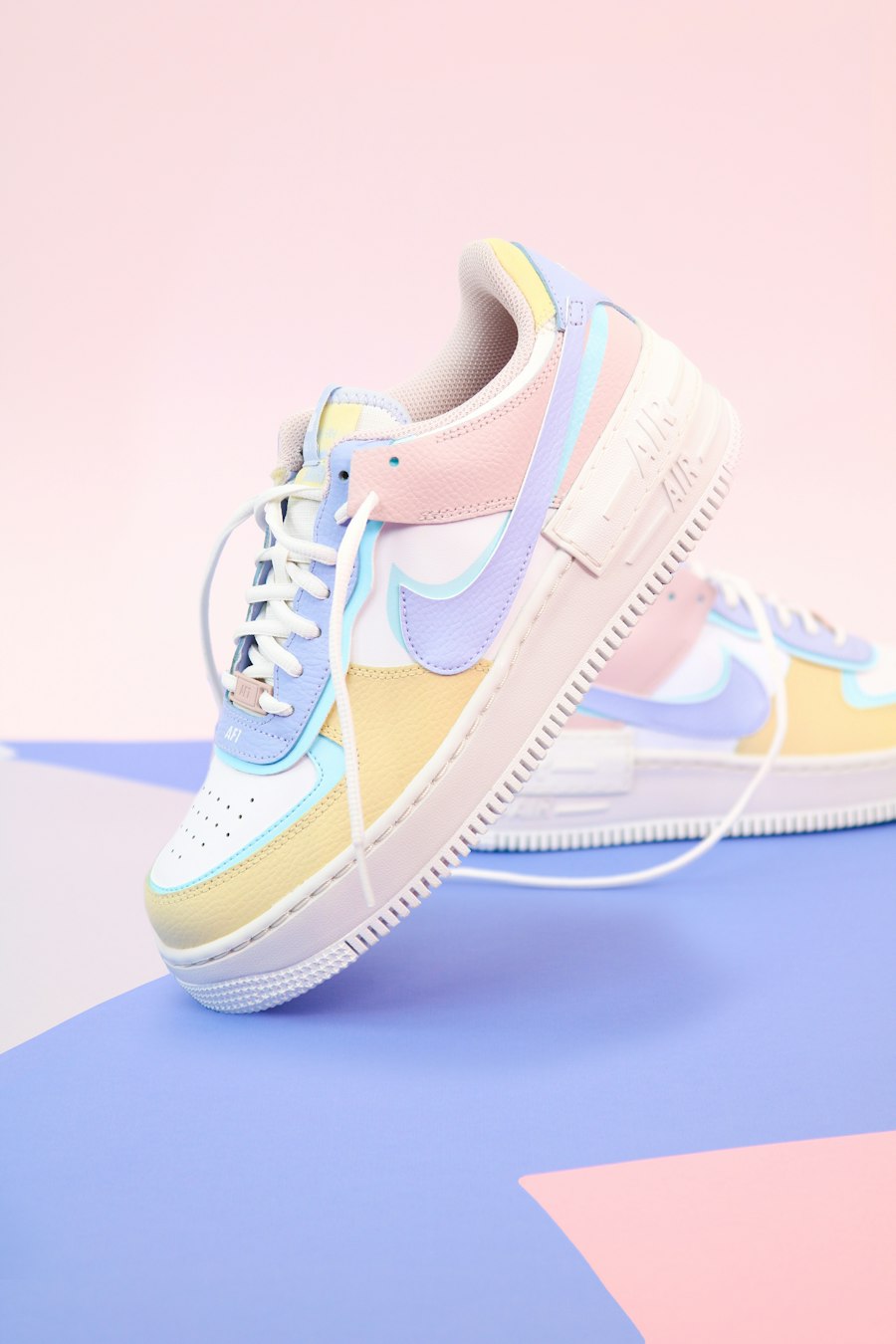 Pastel colour-block Nike Air Force 1 sneakers